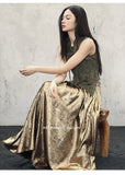 Amber Fortune Gold Vintage Cheongsam Skirt