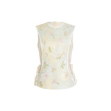 Tabitha 2-Piece Jacquard Embroidered Vest Set Cheongsam