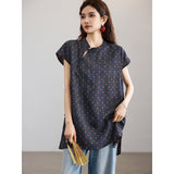 Serenade Navy Dark Green Cheongsam Top