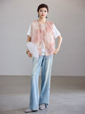 Court Cherry Blossom Pink Lace Cheongsam Top
