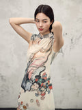 Wilhelmina Warm Yellow Floral Cheongsam Dress