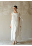 Viviana Wind White Ramie Cheongsam Dress