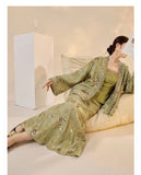 Fabiana 2-Piece Embroidered Jacquard Cheongsam Set