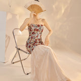 Gwen 2-Piece Embroidered Slip Dress Cheongsam Set
