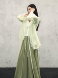 Stardust Light Green Lace Cheongsam Cardigan