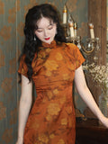 Yvette Morning Glow Faux Silk Cheongsam Dress