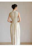 Unakite Clear Apricot Jacquard Cheongsam Dress