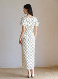 Petra Moon White Polka Dot Cheongsam Dress