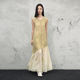 Josephina Ginger Yellow Jacquard Cheongsam Dress