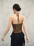Paramount Retro Red Fitted Cheongsam Top