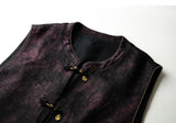Organza Dark Red Jacquard Cheongsam Vest