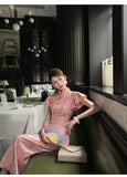 Willa Black Jacquard Embroidered Cheongsam Dress