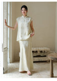 Vogue 2-Piece Light Green Silk Cheongsam Top