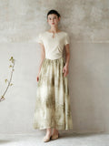 Lotus Opalescent Tie Dye Cheongsam Dress Slim Fit Qipao