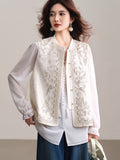 Odile Ginkgo Color Beaded Vest Cheongsam