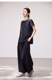 Aurelia 2-Piece Navy Wine Wide-Leg Cheongsam Set
