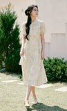 Lyric Pure Elegant Floral Cheongsam Qipao Dress