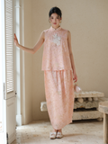 Bella 2-Piece Light Cloud Dye Cheongsam Set