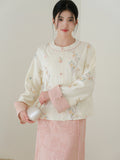 Iris Soft Apricot Relaxed Cheongsam Top