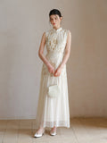 Haute Apricot Gold Slim Fit Cheongsam Dress
