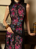 Belladonna Black Floral Jacquard Cheongsam Dress