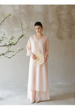 Ranunculus 2-Piece Camellia Pink Cheongsam Dress