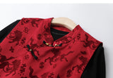 Yuan Burgundy Cheongsam Dress