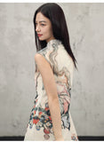 Wilhelmina Warm Yellow Floral Cheongsam Dress