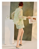 Allure 2-Piece Light Green Cheongsam Set