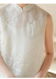 Muse 2-Piece Embroidered Mulberry Silk Cheongsam Top
