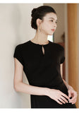 Lace Black Slim Fit Cheongsam Dress
