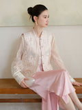 Lilac Light Mist Pink Beaded Cheongsam Vest