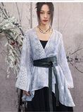 Ranunculus Light Chiffon Purple Cheongsam Top