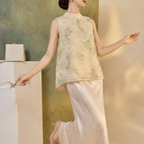 Delphine 2-Piece Embroidered Vest Cheongsam Set