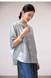 Tender Light Blue Loose Cheongsam Top
