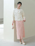 Iris Soft Apricot Relaxed Cheongsam Top