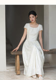 Sunset Cloud Butterfly Apricot Embroidered Cheongsam