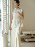 Vogue 2-Piece Light Green Silk Cheongsam Top