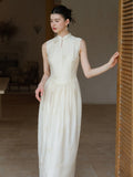 Unakite Clear Apricot Jacquard Cheongsam Dress