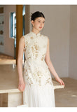 Haute Apricot Gold Slim Fit Cheongsam Dress