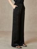 Regulus Beige Jacquard High-Waisted Pants Cheongsam