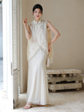 Sunrise 2-Piece Apricot Embroidered Cheongsam Top