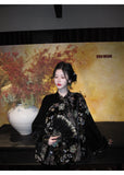 Chiffon Unique Embroidered Velvet Cheongsam Qipao Jacket