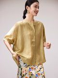 Tender Light Blue Loose Cheongsam Top