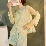 Allure 2-Piece Light Green Cheongsam Set