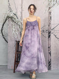Poppy Light Tulle Purple Cheongsam Dress