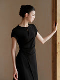 Lace Black Slim Fit Cheongsam Dress