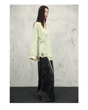 Stardust Light Green Lace Cheongsam Cardigan