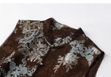Nicoletta 2-Piece Cocoa Brown Jacquard Cheongsam Set