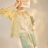 Allure 2-Piece Light Green Cheongsam Set